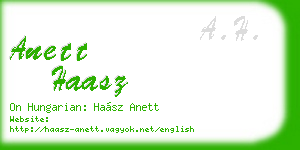 anett haasz business card