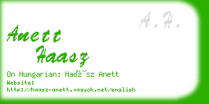 anett haasz business card